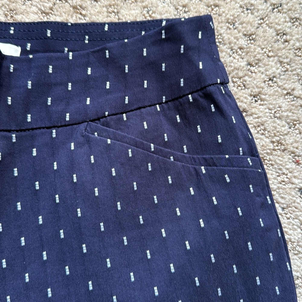 Talbots Navy Patterned Chinos Size 8 - image 3